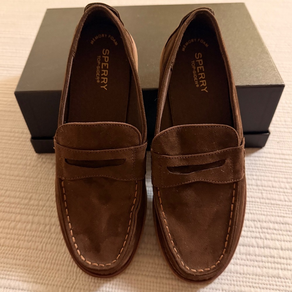 Sperry Top-Sider Boys Capstan Brown Penny Loafers SCK262040 Size 6M 38 EU